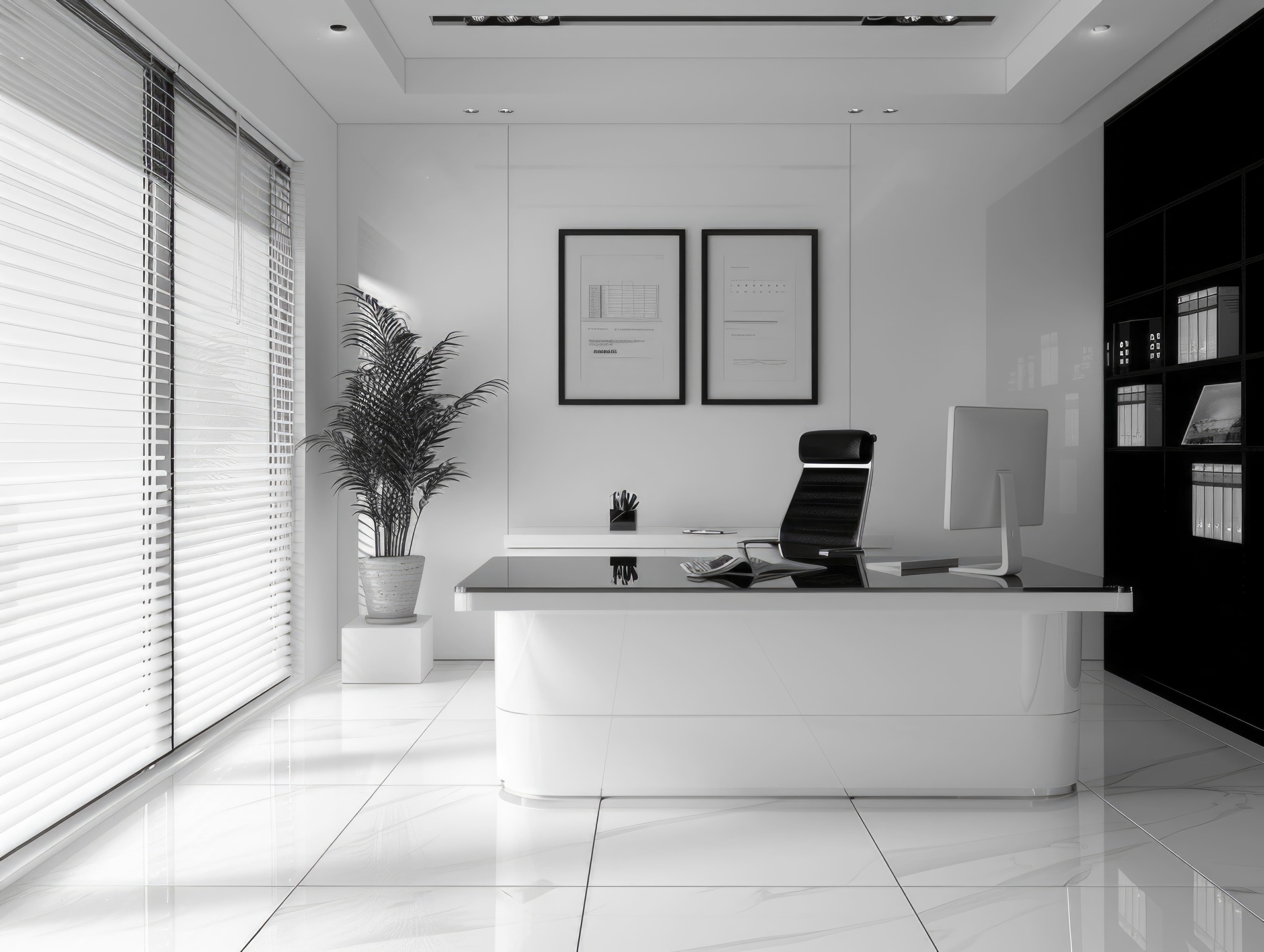 Modern workspace with laptop and creative setup
